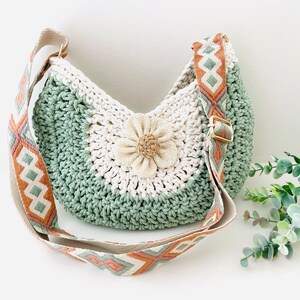 Crochet bag, boho crossbody bag for women, gifts for sister, unique gifts for best friend, festival bag, adjustable strap image 8