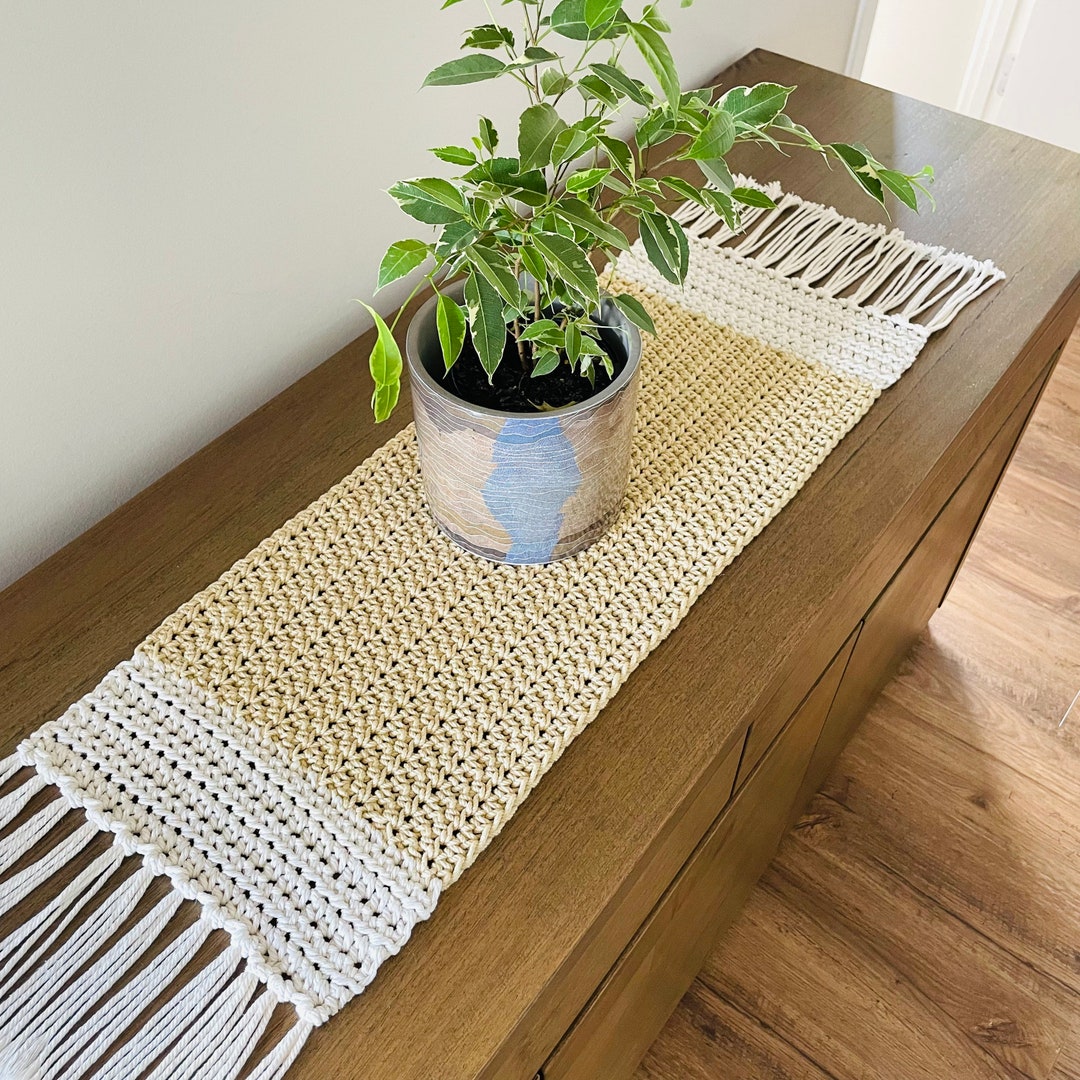 Handmade Crochet Table Runner, Dining Table Runner, Table Runner