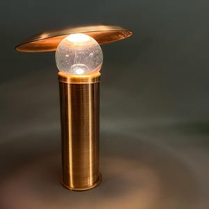 Modern Brass Table Lamp with Swivel Head: Minimalist Desk Lighting