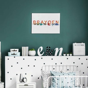 Brayden Watercolour Dinosaurs Printable, Horizontal Name Poster ...