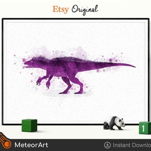 Watercolor Heterodontosaurus Dinosaur Nursery Illustration, Dinosaur Print, Kids Dinosaur wall Art, Boy Room Decor, Kids room Dinosaur Decor