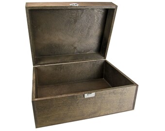 Große Massive Werkzeugkiste aus Holz mit Tragegriff L//B//H 400 x 245 x 355 mm