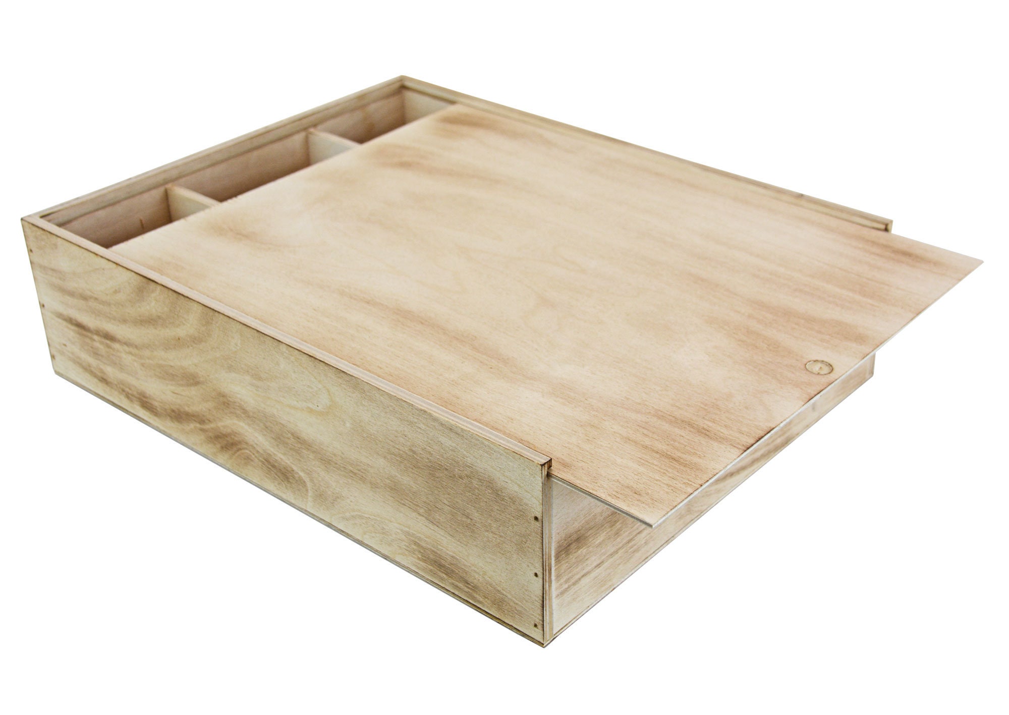 Caja de madera con tapa corredera y 5 compartimentos óptica | Etsy