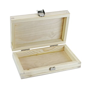 Small wooden box with hinged lid (170 x 100 x 40 mm L/W/H Inside) - Box - Box - Box - Box - Wooden Box - Box - Chest - Set of 3/5