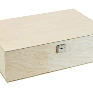 Wooden box with hinged lid (264 x 176 x 76 mm L/W/H inside) - box - box - casket - wooden box - box - chest