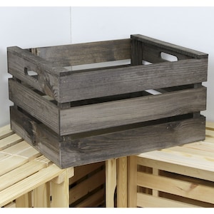 Wooden box XXL vintage for storage decoration 49x40x26.5 cm - Staircase fruit box gift basket gift