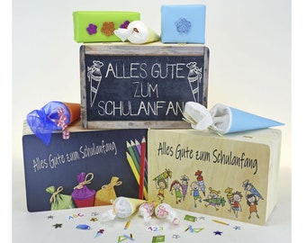 Coffret cadeau - emballage cadeau pour la rentrée scolaire - idée cadeau - coffret bois - coffret - petit coffre - écolier - inscription