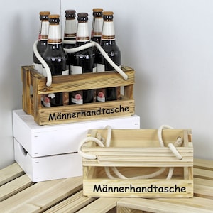 Men&#39;s handbag made of wood - beer carrier bottle carrier drinks carrier gift