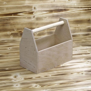 Tool box made of wood natural with carrying handle S 26x14x22cm - caretaker&#39;s box carrying box
