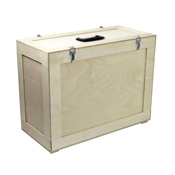 Große Transportkiste aus Holz - 60 x 28,5 x 46 cm Außen (L/B/H) - Transportbox - Holzkiste - Truhe - Kiste - Koffer