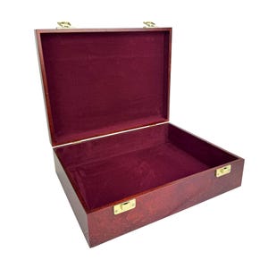 Caja de madera noble y de alta calidad - caja de regalo - caja de almacenamiento - forrada con terciopelo - caoba - ataúd - cofre pequeño
