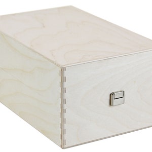Wooden box with hinged lid - (natural, untreated) - Box - Box - Casket - Wooden box - Box - Chest