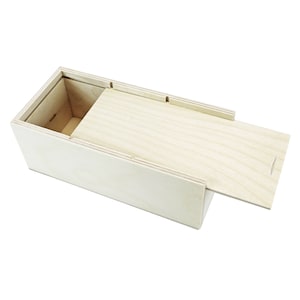 Petite boîte / boîte en bois avec couvercle coulissant 3 compartiments 163 x 70 x 52 mm L / W / H à lintérieur Boîte en bois Boîte de rangement Boîte image 1