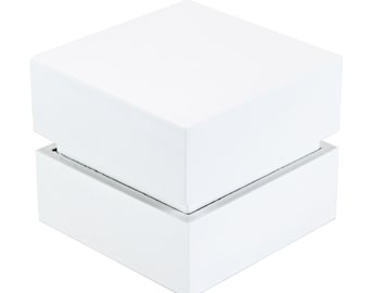 Kleine Holzkiste mit Deckel - weiß lackiert - (94 x 94 x 94 mm L/B/H Innen) - Box - Schatulle - Holzbox - Kästchen - Truhe - Geschenkbox