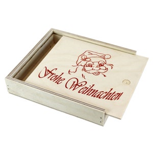 Small gift box for Christmas (natural, with imprint) - Gift packaging - Voucher box - Wooden box - Box - Box