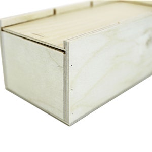 Petite boîte / boîte en bois avec couvercle coulissant 3 compartiments 163 x 70 x 52 mm L / W / H à lintérieur Boîte en bois Boîte de rangement Boîte image 5