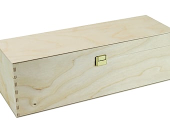 Holzbox mit Klappdeckel (340 x 102 x 107 mm L/B/H Innen) - Kiste - Box - Schatulle - Holzkiste - Kästchen - Truhe - B-WARE