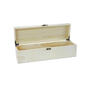 Wine box with hinged lid and swing top closure - 1 bottle of wine - wooden box - box - gift box - gift idea - B-stock - remaining stock