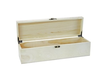 Wine box with hinged lid and swing top closure - 1 bottle of wine - wooden box - box - gift box - gift idea - B-stock - remaining stock