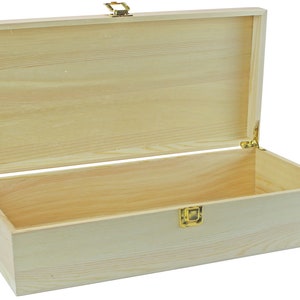 B-STOCK - Wine box with hinged lid and hinged closure - for 2 bottles of wine - Wooden box - Box