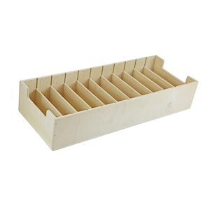 Boîte à fiches en bois - 11 compartiments - boîte à fiches - boîte de tri - boîte en bois - boîte - caisse (472 x 187 x 100 mm - extérieur)