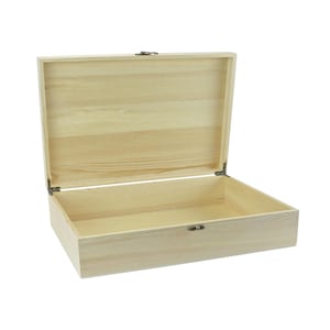 Wine box with hinged lid and swing top closure - for 3 bottles of wine - wooden box - box - B-stock - remaining stock