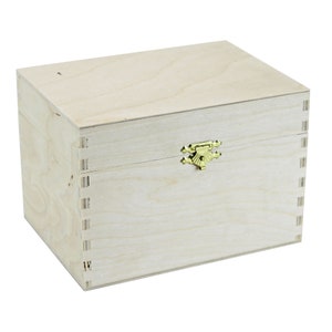 Small wooden box with hinged lid (170 x 120 x 117 mm L/W/H inside) - box - box - casket - wooden box - box - chest - B-STOCK