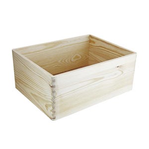 Holzbox ohne Deckel (375 x 275 x 168 mm L/B/H innen) - Kiste - Box - Schatulle - Holzkiste - Kasten - Aufbewahrungsbox - Lagerbox