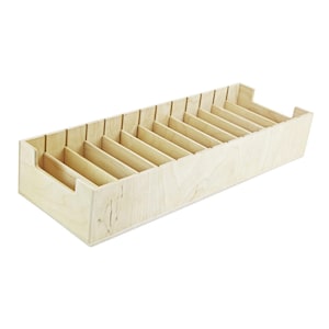 Boîte à fiches en bois - 13 compartiments - boîte à fiches - boîte de tri - boîte en bois - boîte - caisse (542 x 187 x 100 mm - extérieur)
