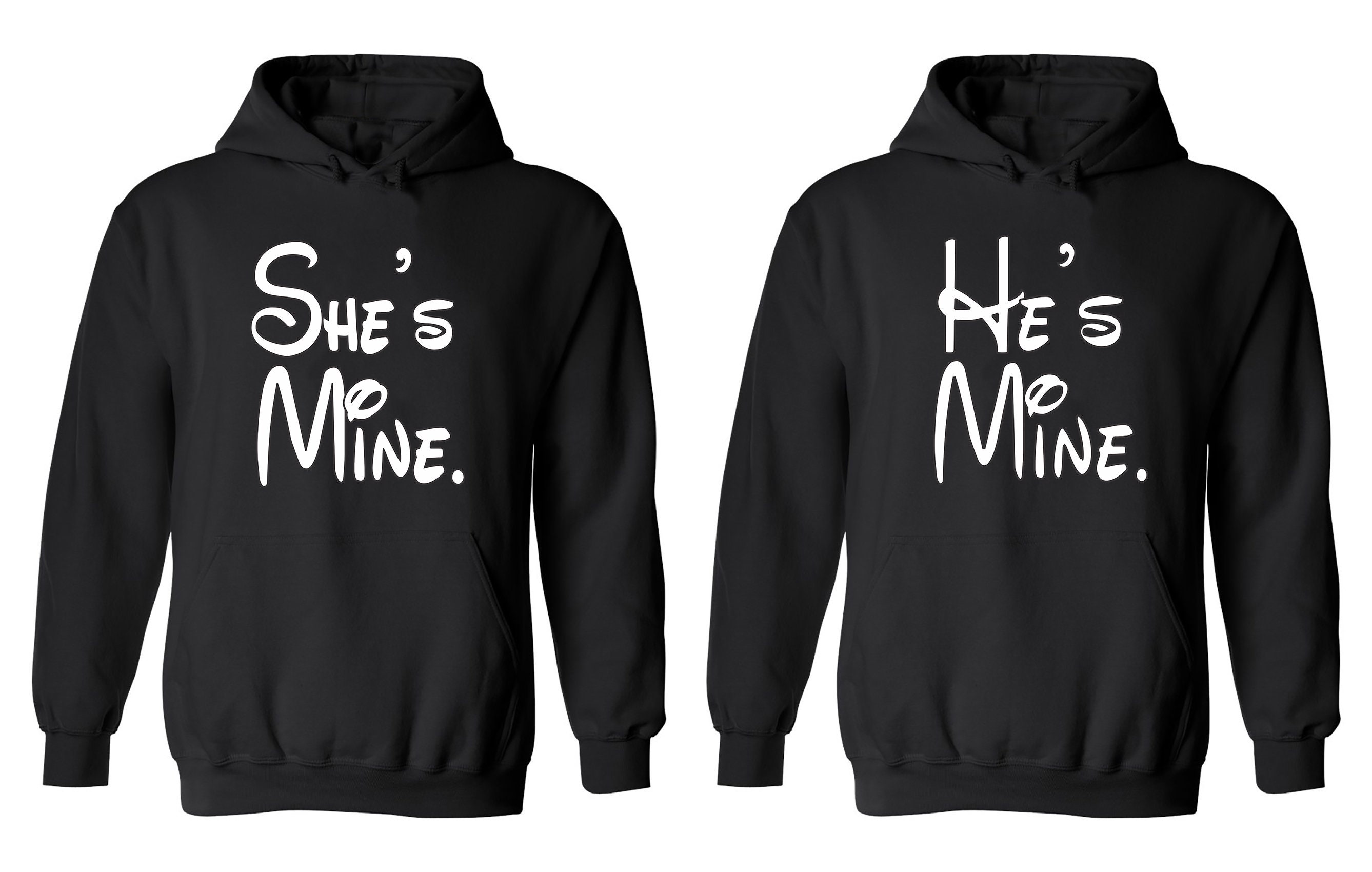 Couple Hoodie Cartoon She's He's Mine Valentine's Day Gift Sweatshirt Hooded R Couple Hoodie Cartoon She's He's Mine Valentine's Day Gift Sweatshirt Hooded R