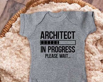Architect in Progress  - Uncle Grandpa Mommy Aunt Architect Infant Bodysuit Baby shower gift surprise pregnancy Toddler Youth Shirts