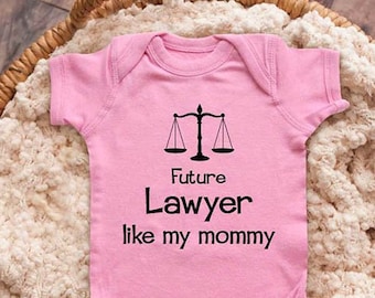 Future Lawyer like my Mommy Daddy Grandpa Grandma Uncle Attorney Infant Bodysuit Baby shower gift surprise pregnancy Toddler Youth Shirts