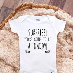 Surprise Baby onesie® pregnancy announcement You&#39;re going to be a Daddy You&#39;re going to be Grandparents Again husband reveal Parents