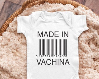 Made in VACHINA funny parody Infant Bodysuit Baby shower gift surprise pregnancy announcement youth shirt