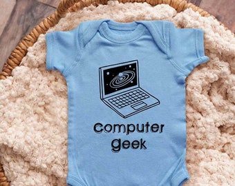 Computer Geek Nerd - funny Infant Bodysuit Baby shower gift surprise pregnancy Toddler Youth Shirts