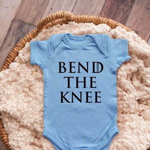 Bend The Knee funny GOT parody Infant Bodysuit Baby shower gift surprise pregnancy announcement youth shirt