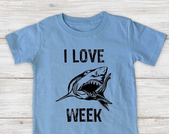 I Love Shark Week jaws ocean Infant Bodysuit Baby shower gift surprise pregnancy toddler shirt