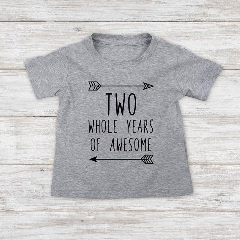 Two Whole Years of Awesome Two Second Birthday Kids Shirt Three 3rd 4th 5th Birthday Toddler Shirt