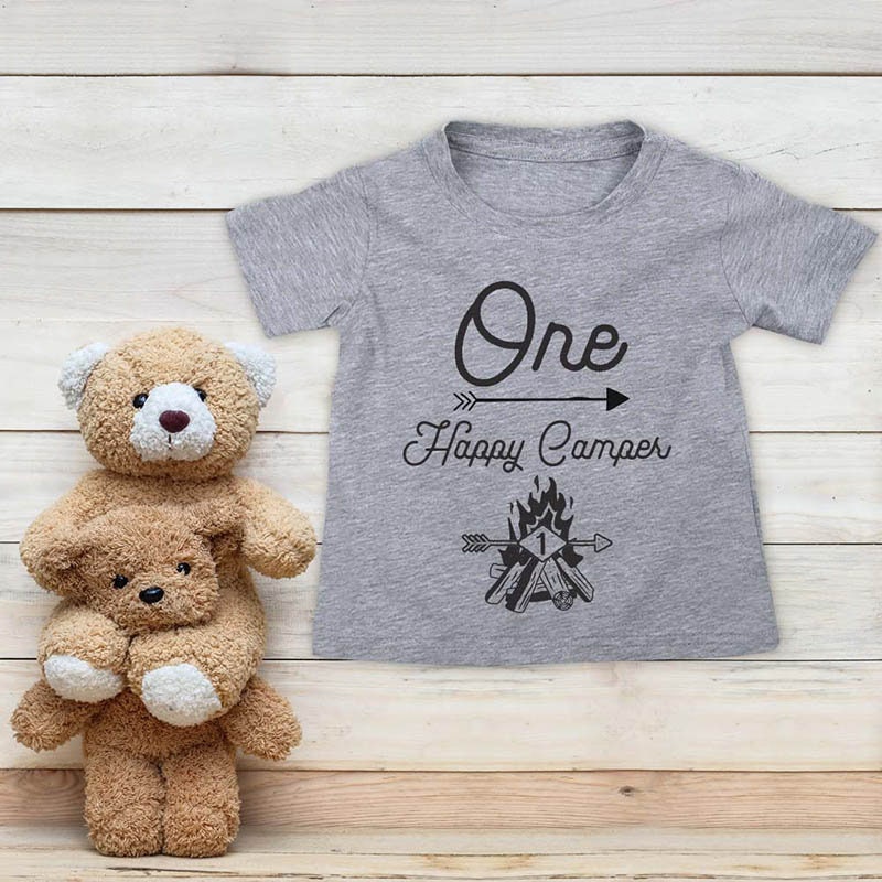 One Happy Camper Camping Birthday Baby Shirt Bodysuit First Etsy