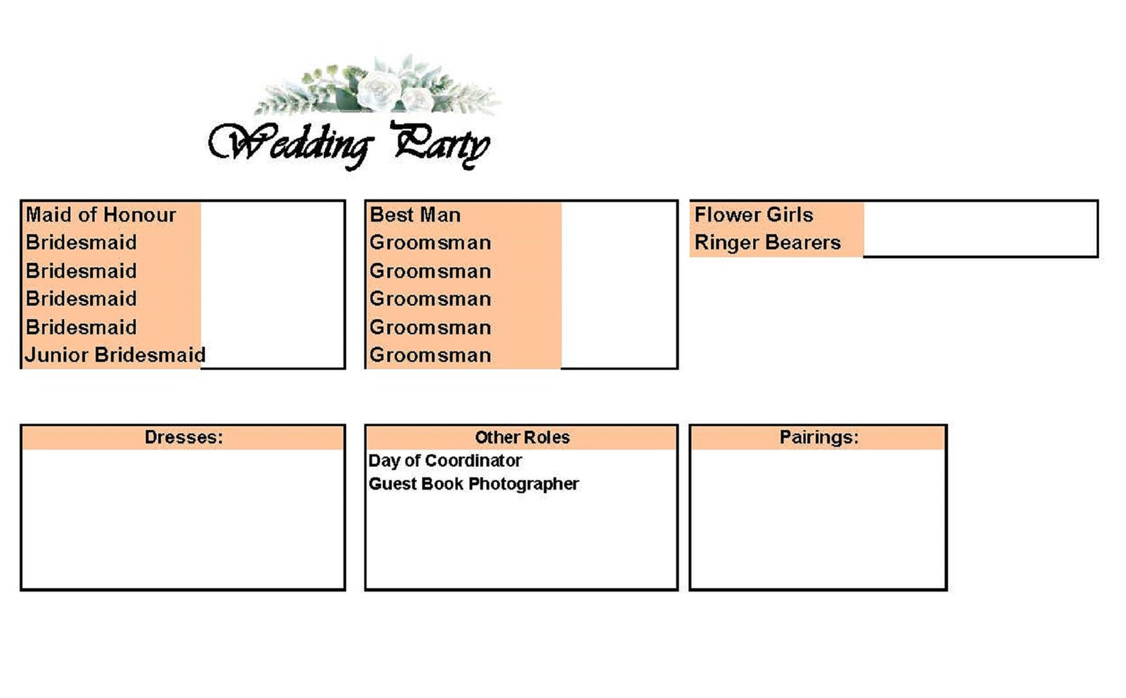 Completely Full Wedding Planning Excel Spreadsheet Bundle | Etsy
