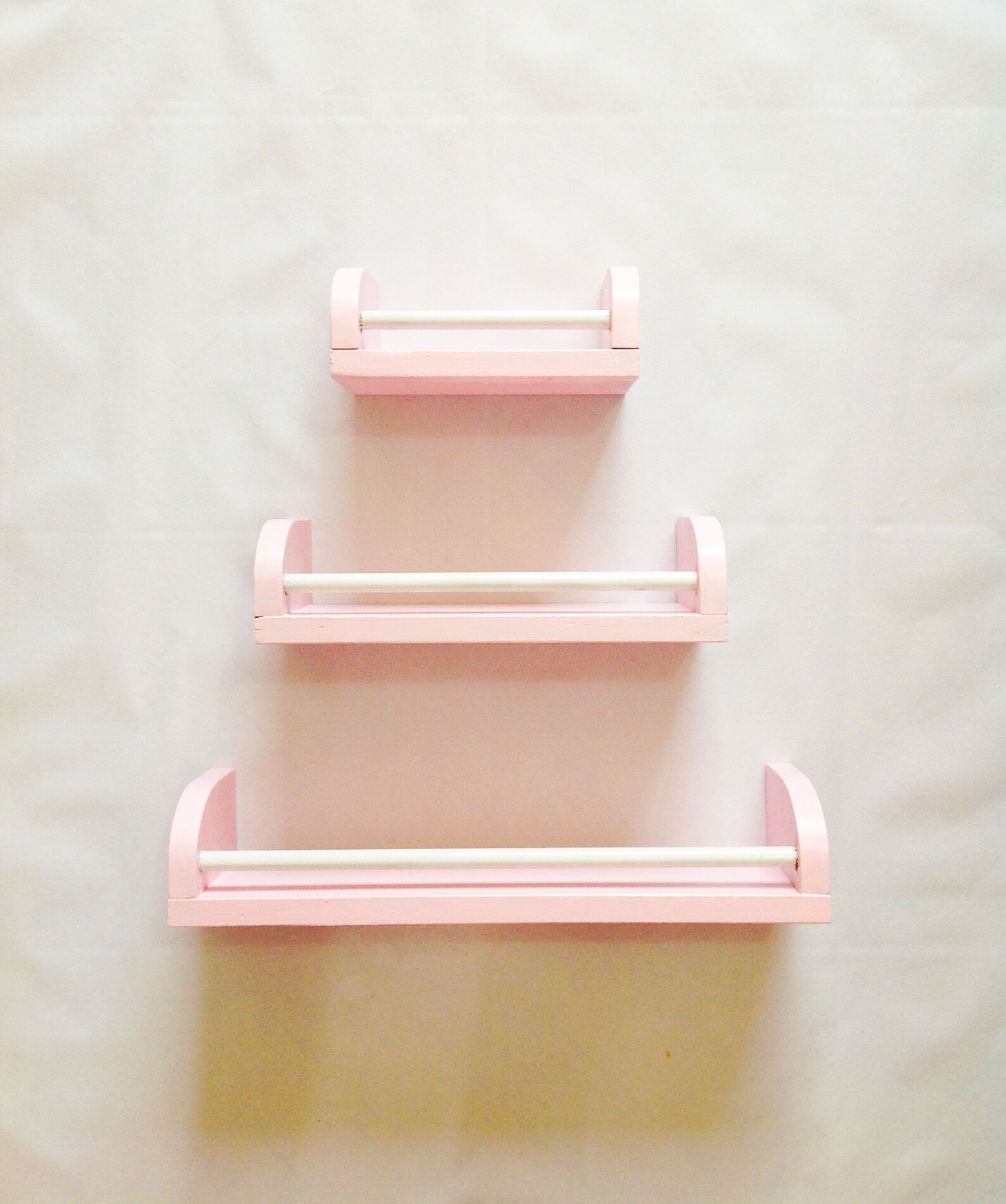 CLOSEOUT SALE Set of 3 pink and white floating shelves Etsy
