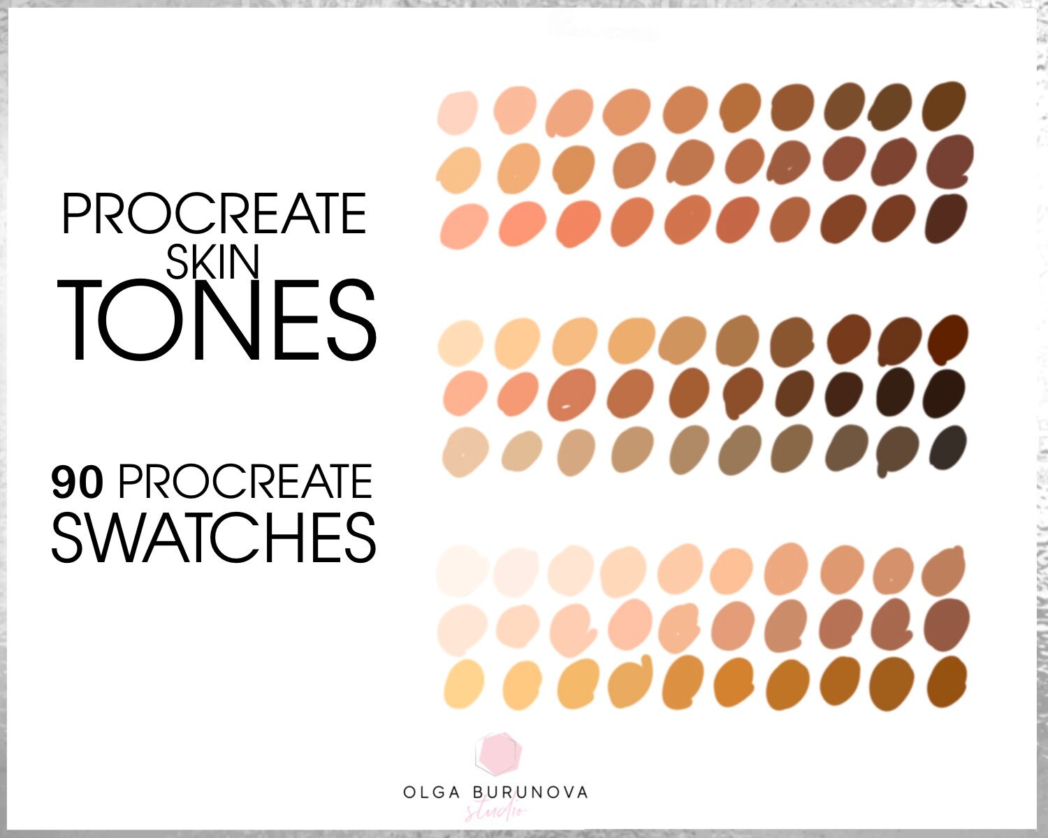 Procreate Skin Tones Nude Color Palette Color Swatches Etsy