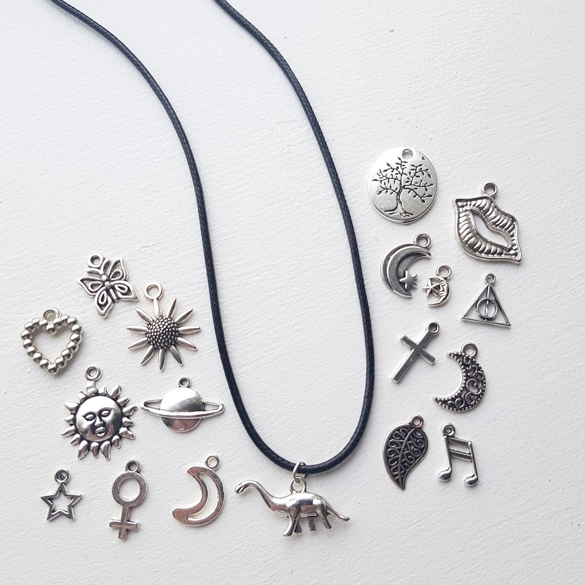 Handmade 24inch Black Cord Necklace with Choice of Charm Etsy