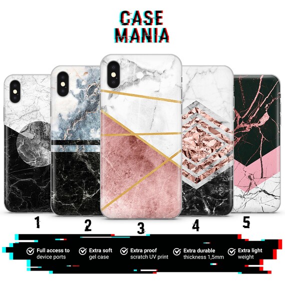 Rose Gold Marble Gel Phone Case Design For Iphone 5 12 Pro Etsy