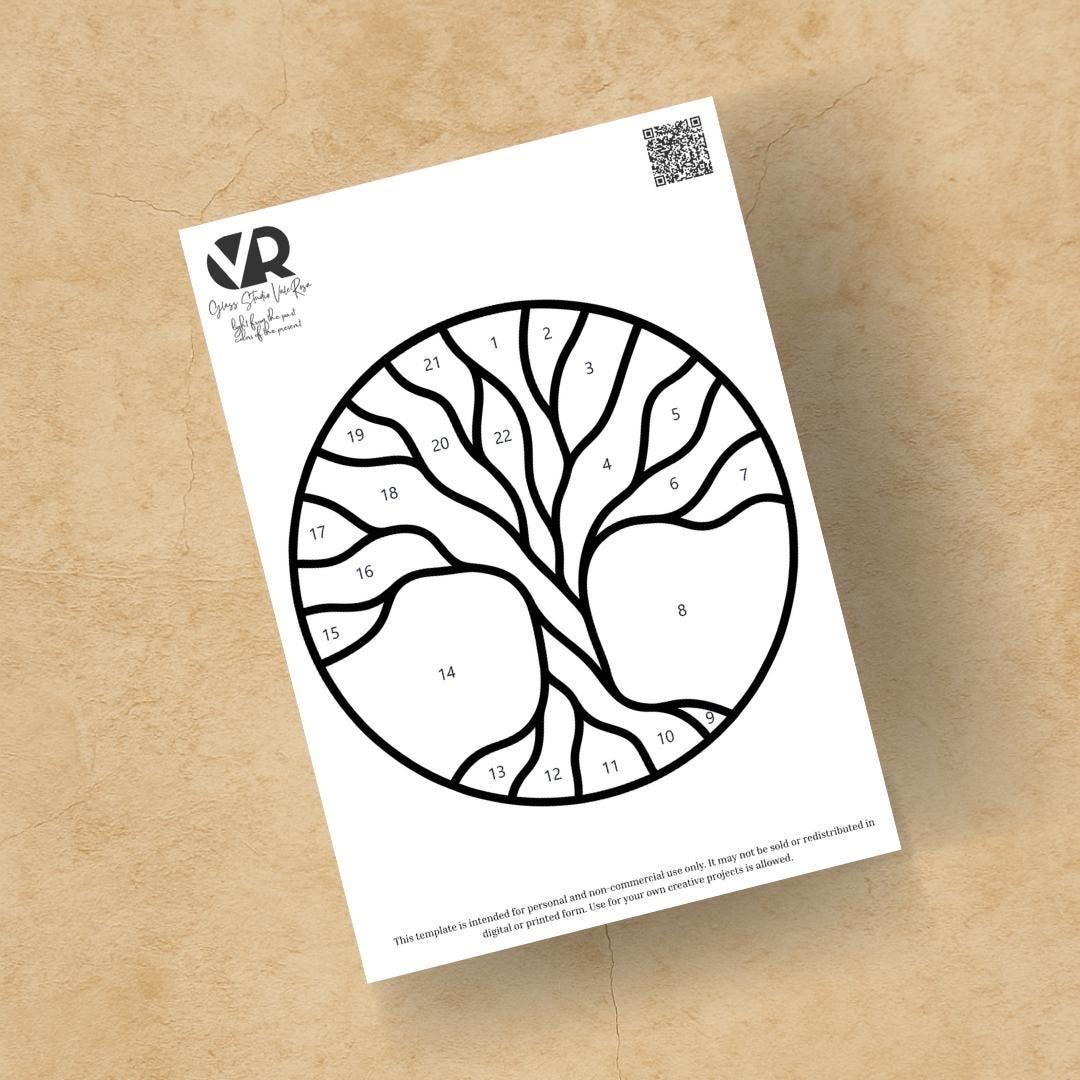 Tree of Life Stained Glass Template – Digital Download, PNG, JPEG ...