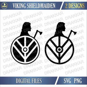 Viking Shieldmaiden SVG PNG | Norse Shield and Axe Clipart