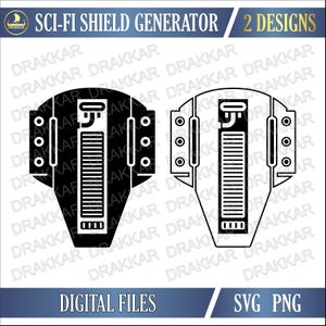 Generador de escudo de ciencia ficción SVG PNG / Dispositivo de campo de energía de armadura futurista