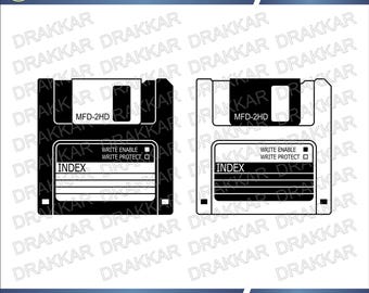Floppy Diskette Retro SVG PNG | Personal Computer Vintage Disk Clipart