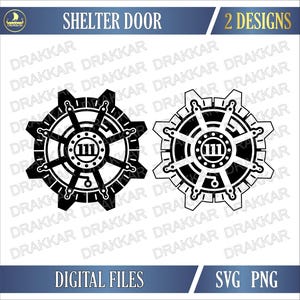 Post-Apocalyptic Vault Door SVG PNG | Underground Nuclear Bunker Clipart