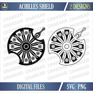 Achilles Greek Hero Shield SVG PNG | Ancient Greek Warrior Military Clipart